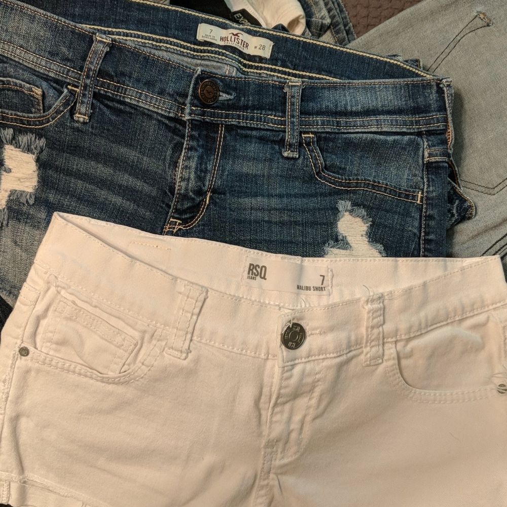 TWO Pair- Hollister and RSQ jean shorts
